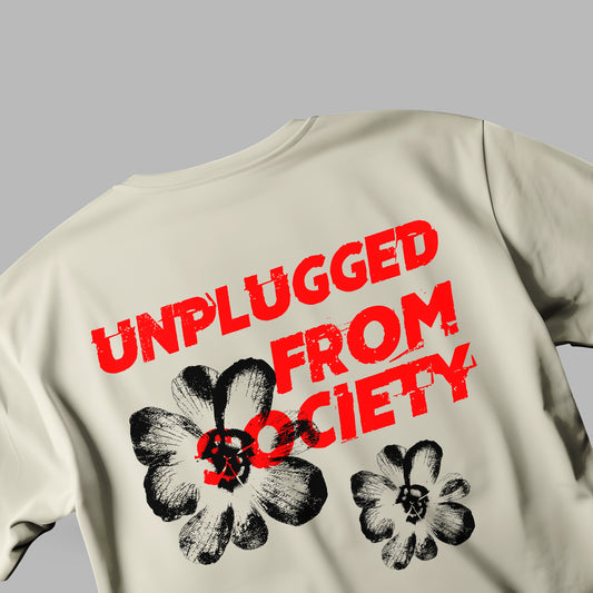 Legit "Unplugged from Society" Graphic T-Shirt – Bold Floral Rebellion