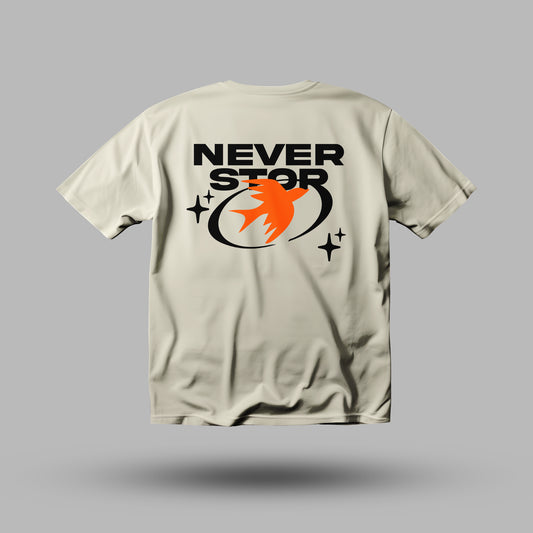 Legit "Never Stop" Graphic T-Shirt – Minimal Futuristic Streetwear